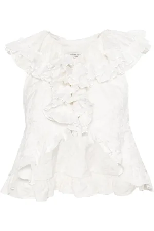 Serafini Jacquard-Bluse mit Blumenmuster