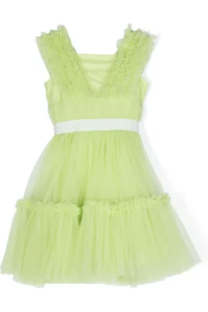MONNALISA Gerüschtes Kleid mit Logo-Streifen