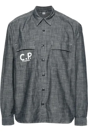 C.P. Company Chambray-Hemd mit Logo-Print