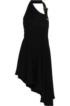 VERSACE Kreppkleid mit Logo-Schnalle