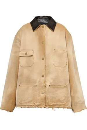 Prada Canvas-Jacke im Distressed-Look