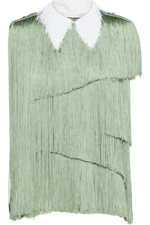 Prada Organza-Bluse mit Fransen