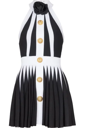 Balmain Minikleid mit Blumenapplikation
