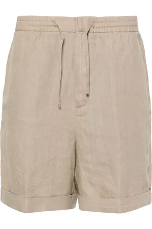 CANALI Leinenshorts mit Slub-Textur