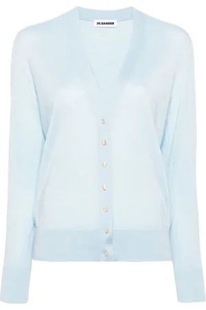 Jil Sander Fein gestrickter Cardigan mit V-Ausschnitt