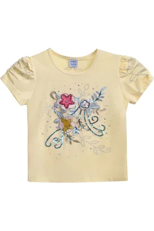 Mimi Tutu T-Shirt mit Blumenapplikationen