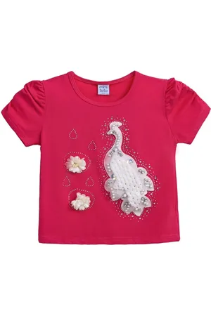 Mimi Tutu T-Shirt mit Pfau-Applikation
