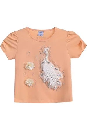 Mimi Tutu T-Shirt mit Pfau-Applikation