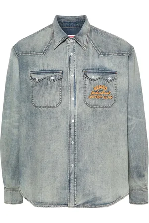 Kenzo Jeanshemd mit Logo-Stickerei