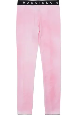 Maison Margiela Leggings in Batikoptik mit Logo-Bund