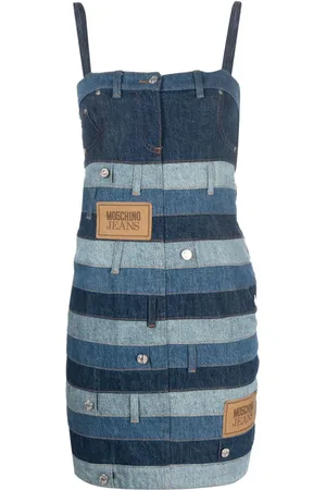 Moschino Denim-Minikleid im Patchwork-Look