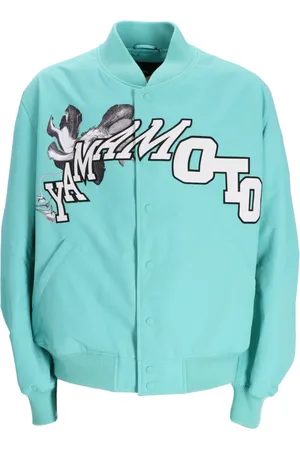 Y-3 Baseballkragen-Collegejacke mit Logo-Print