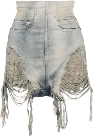 Rick Owens Jeans-Shorts mit hohem Bund