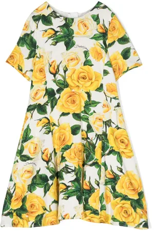 Dolce & Gabbana Ausgestelltes Kleid mit Rosen-Print