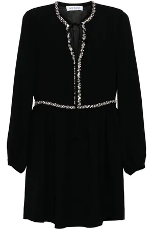 DICE KAYEK Langärmeliges Minikleid mit Kristallen