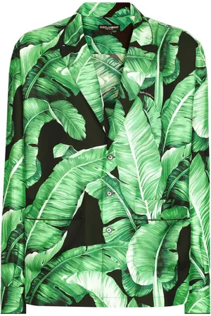 Dolce & Gabbana Seidenhemd mit Blatt-Print