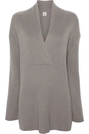 Totême Gerippter Pullover mit V-Ausschnitt