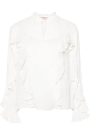 Twin-Set Gerüschte Bluse mit Spitze