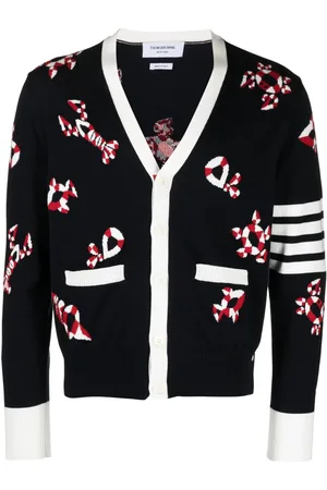 Thom Browne Gem Icons Intarsien-Cardigan