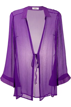 AMIR SLAMA Seidenbluse mit Knitteroptik