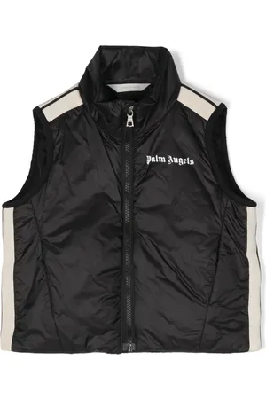 Palm Angels Gefütterte Weste mit Logo-Print