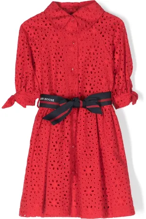 Lapin House Kleid mit Lochstickerei