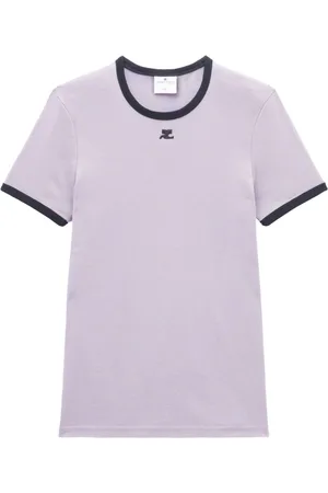 Courrèges T-Shirt mit Logo-Applikation
