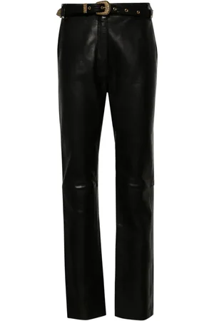 Balmain Lederhose mit hohem Bund