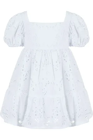 Lapin House Kleid mit Lochstickerei