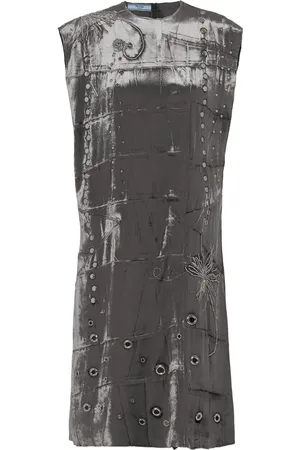 Prada Samtkleid mit Stickerei