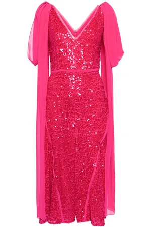 Erdem Paillettenkleid mit drapierter Schulter