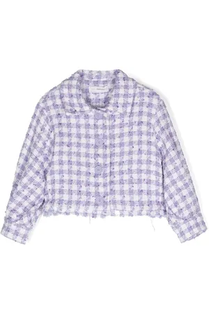 MONNALISA Tweed-Jacke mit Vichy-Karomuster
