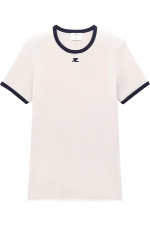 Courrèges T-Shirt mit Logo-Applikation