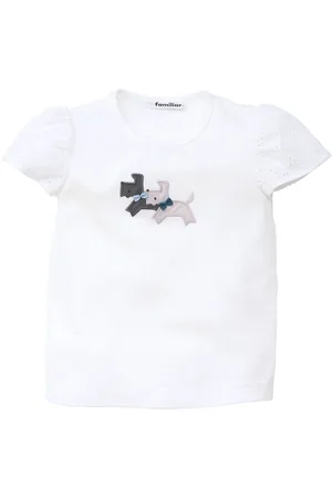 Familiar T-Shirt mit Hundeapplikation
