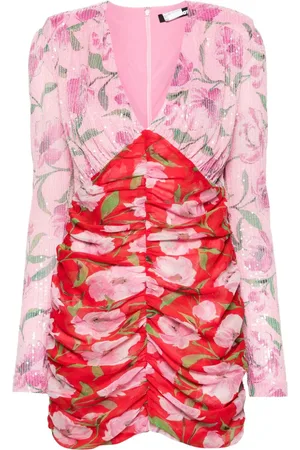 ROTATE Minikleid mit floralem Print
