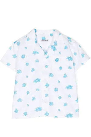 Kindred Kelly Bowlinghemd mit Scribble Cloud-Print
