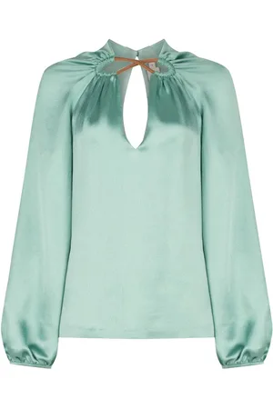 Silvia Tcherassi Ximena Seidenbluse mit Cut-Out