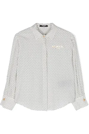 Balmain Krepphemd mit geometrischem Print