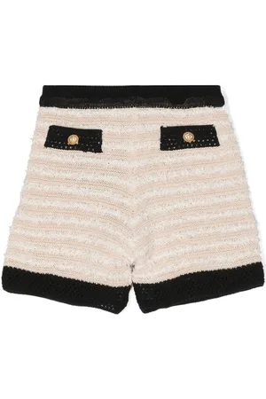 Balmain Ausgefranste Strick-Shorts