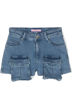 MISS BLUMARINE Halbhohe Cargo-Shorts aus Denim