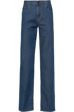 CANALI Halbhohe Jeans mit Logo-Patch