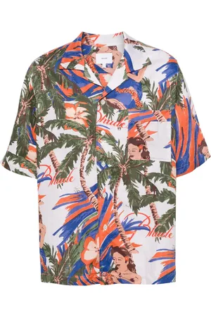 Rhude Leinenhemd mit Blumen-Print