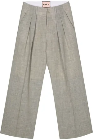 Plan C Melierte Straight-Leg-Hose