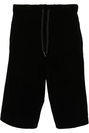 VERSACE Samt-Shorts mit Logo-Patch
