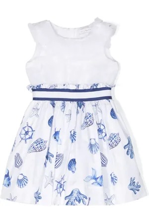 MONNALISA Ausgestelltes Kleid mit Meerestiere-Print