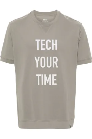 Boggi Milano Pikee-T-Shirt mit gummiertem Slogan