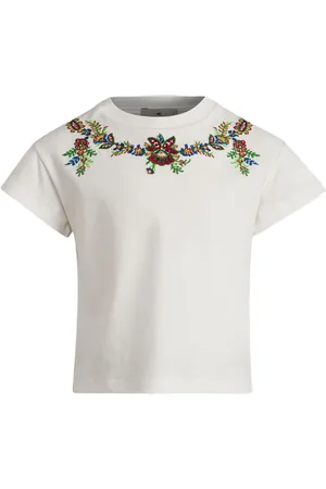 Etro T-Shirt mit Blumenstickerei