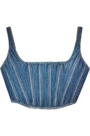 Marc Jacobs Crystal-embellished denim corset