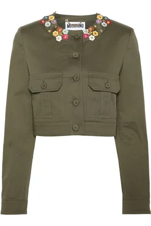 Moschino Cropped-Jacke mit Blumenapplikation