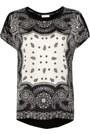 Liu Jo Satin-T-Shirt mit Paisley-Print